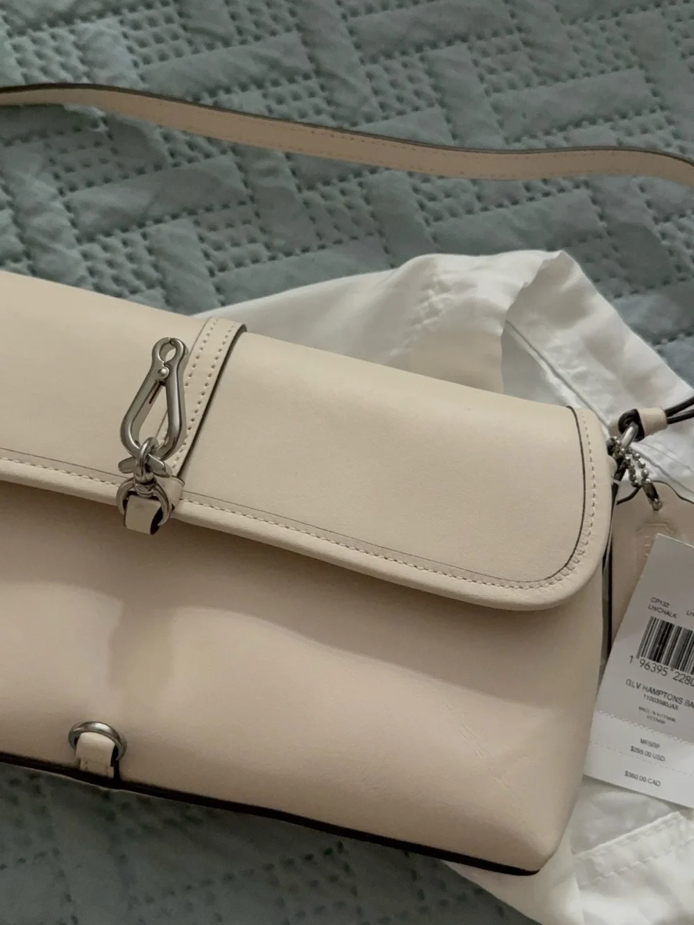 Coach Chalk Hampton Leather Shoulder Bag